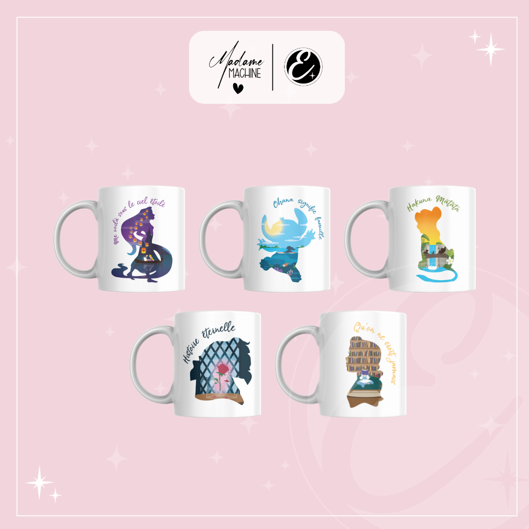 Mug inspirée de l'univers Disney / Collaboration Madame Machine x Le Graphisme by Élise